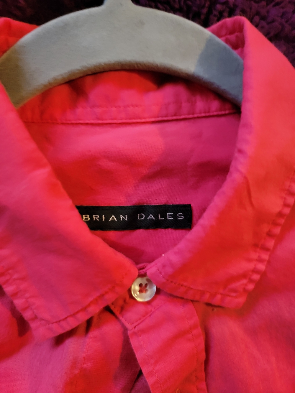 Brian Dales Men's Bright Red Button-Up Casual Shirt Made In Italy View 2